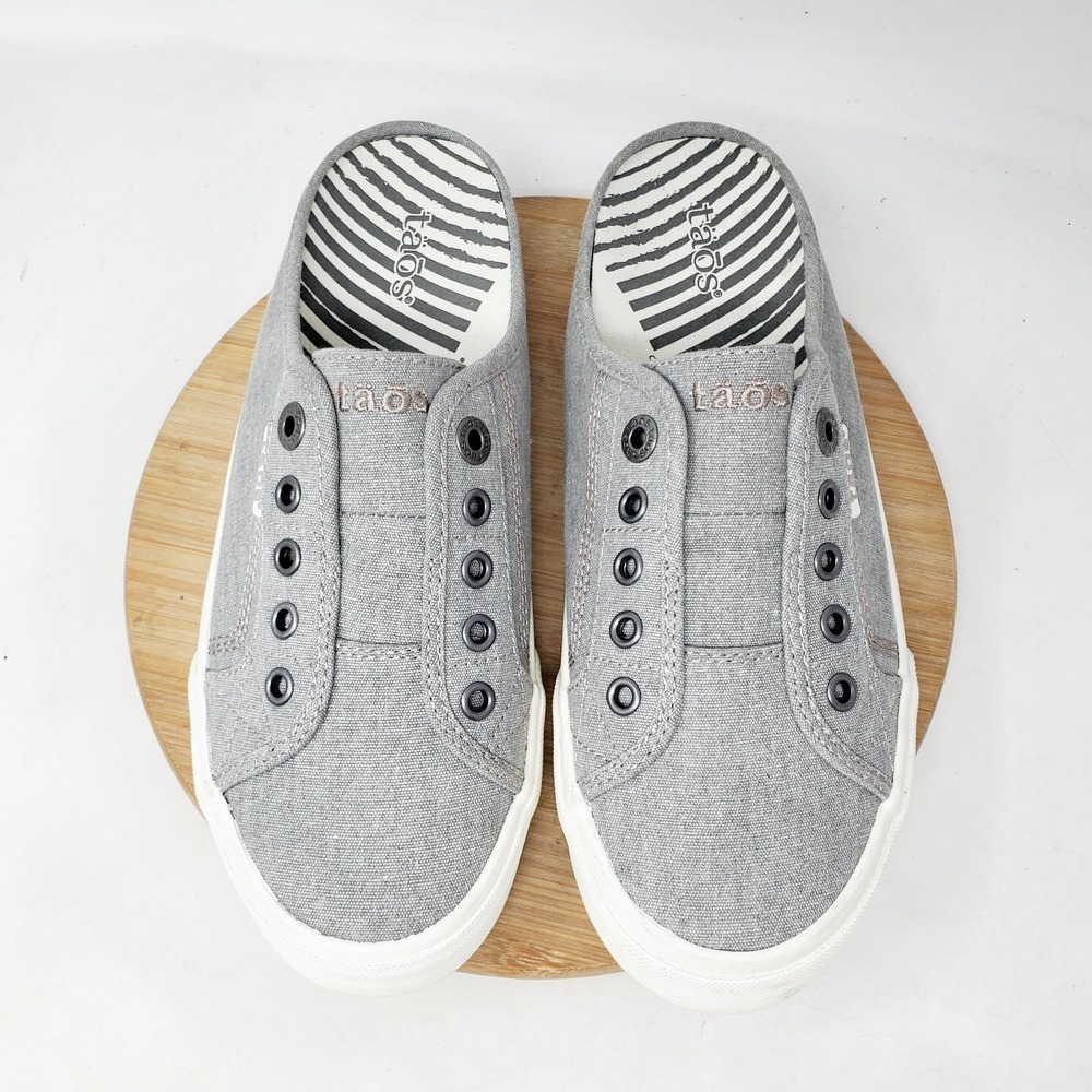 Taos EZ-Soul Shoes Womens 8 Sneaker Grey Slip On Mule Slide Comfort Casual